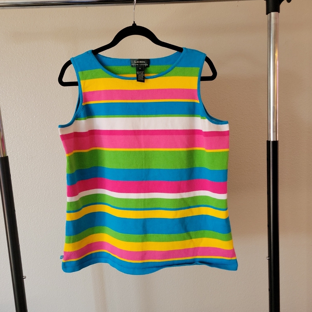 Ralph Lauren sweater vest size XL rainbow stripe